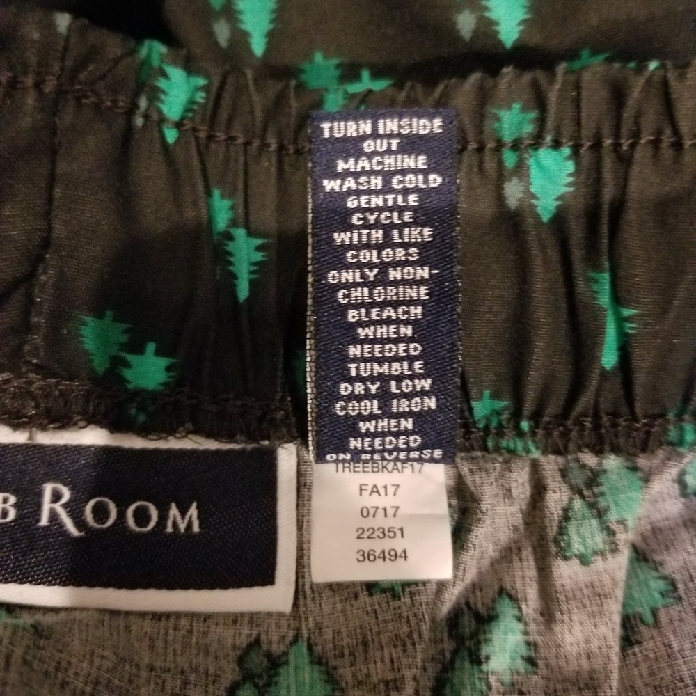 Club Room Black & Green Tree Print Lounging Sleep Pant XL NWT - Picture 5 of 8